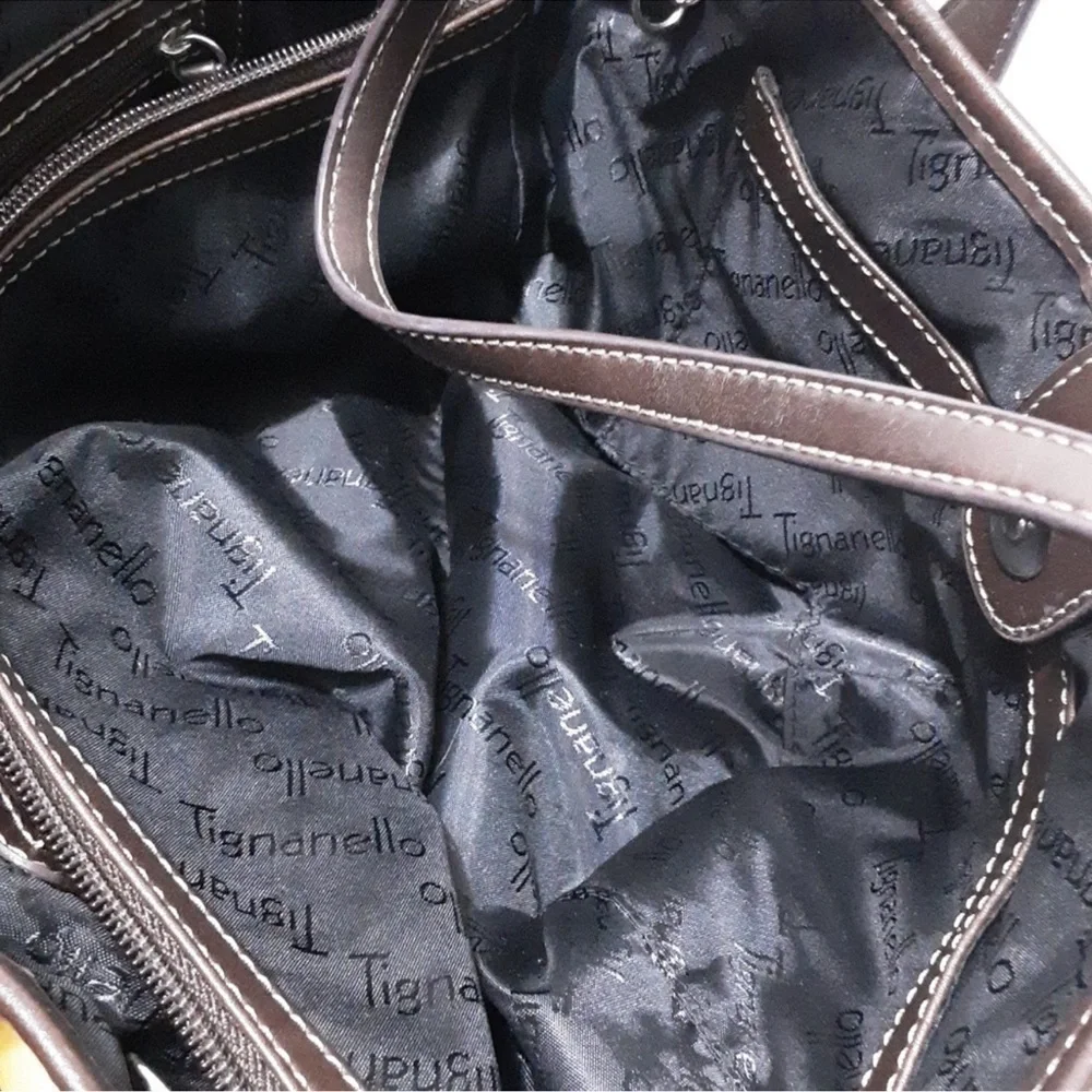 Tignanello Mustard Side Drawstring Shoulder/ Handbag purse EUC - Picture 10 of 15